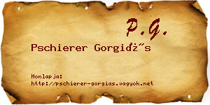 Pschierer Gorgiás névjegykártya